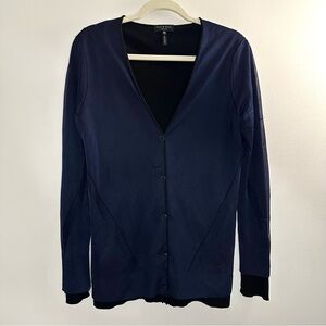 Rag & Bone Women’s Merino Wool Lining Layered Button Cardigan Navy